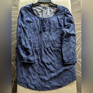 Sonoma Peasant Blouse, Batik print, 3/4 length Sleeves